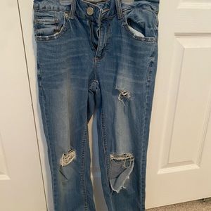 Garage mom jeans, ripped size 0